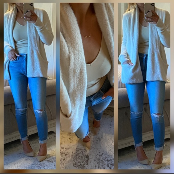 New🤍Ultra soft snuggly cardigan in bone - Picture 2 of 6